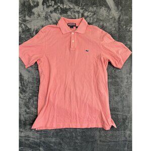 Vineyard Vines Pink Polo Shirt 100% Pima Cotton Whale Logo Mens Small